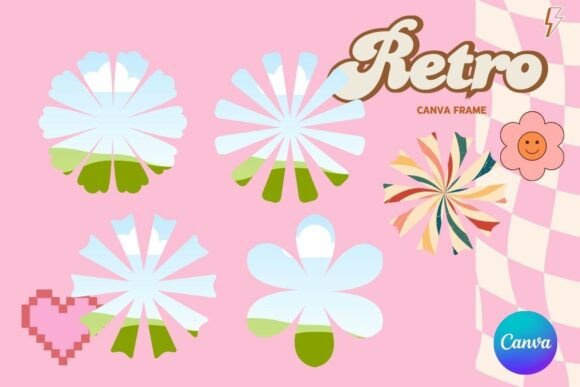 Bring Vintage Charm to Your Brand with Retro Flower Canva Frame Add Photo_19