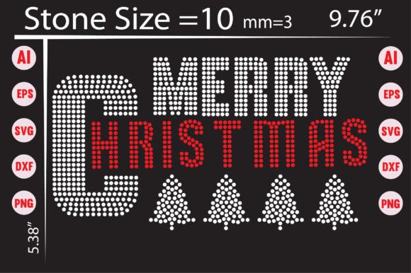 Sparkling Holiday Designs: Merry Christmas Rhinestone Templates