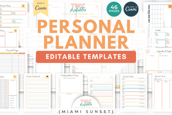 Transform Your Routine with MIAMI Personal Planner Canva Templates