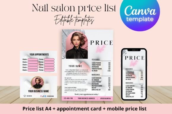 Transform Your Salon with Our Nail Salon Templates Bundle- Price List